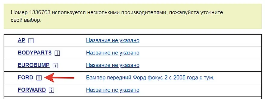 список производителей
