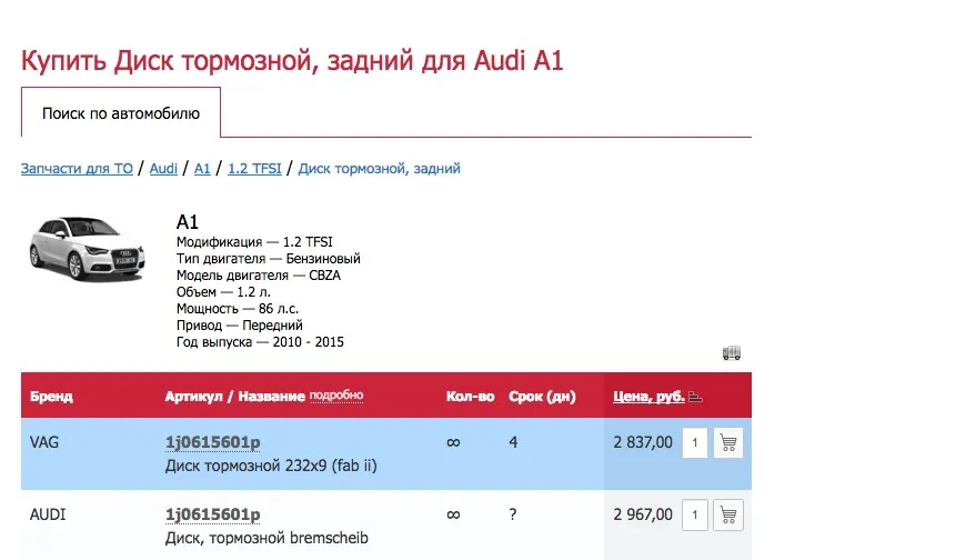 отображение раздела на странице