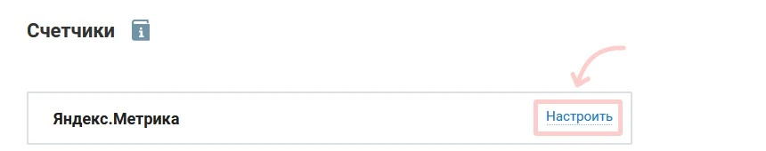 Настройки Яндекс.Метрики в административной части сайта